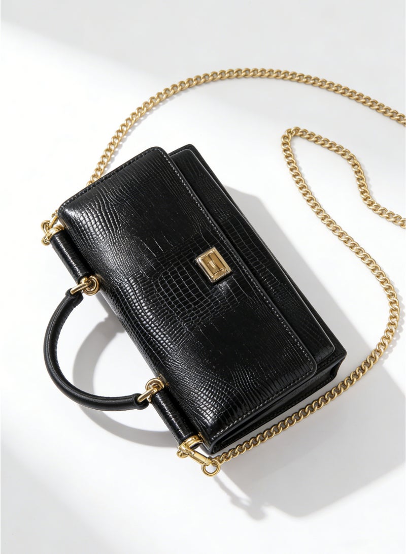 دي آند جي Dolce & Gabbana Dauphine ميني توت حقيبة | D & G علامة مخطوطة حقيبة يد من جلد العجل مع حزام سلاسل قابل للإزالة ، حفلات مسائية رائعة سلاسل فتاة - Image 1